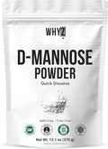 D-Mannose Powder Quick Dissolve Pure Premium Mannose Supplement Essential Powder for Supports Urinary Tract and Bladder Quick Water Soluble Formula for Drinks and Smoothies Vegan Zero-Additives 370g