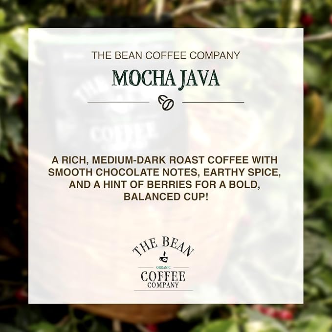 The Bean Organic Coffee Company Mocha Java Medium Roast Ground Coffee 16-Ounce BagCafé molido tostado organico
