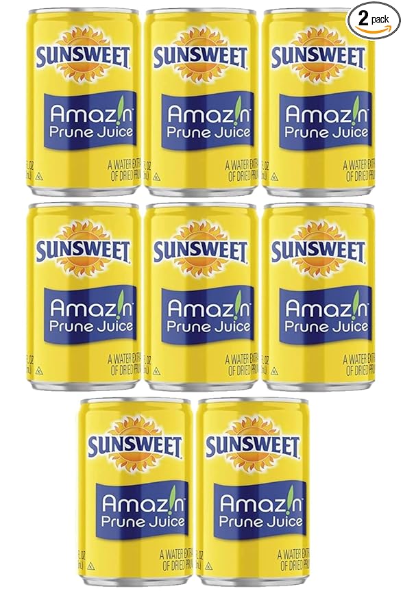 Sunsweet Prune Juice - Pack of 8 Cans - 7.5 oz Cans - Amazin Prune Juice - Excellent Source of Fiber - Keep Your Digestive System in Balance