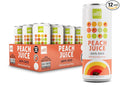 ALO Slim Can Juice Peach with Real Fruit Pulp| 10.82 fl oz Pack of 12 | Plant-Based Beverage 100% Natural Juice