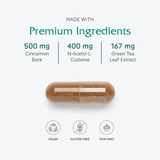 Vitanica OvaBlend - Endorine and Ovulation Support for Women with NAC Chromium Green Tea and Saw Palmetto - Supports Healthy Ovulation - Vegan - 180 Capsules
