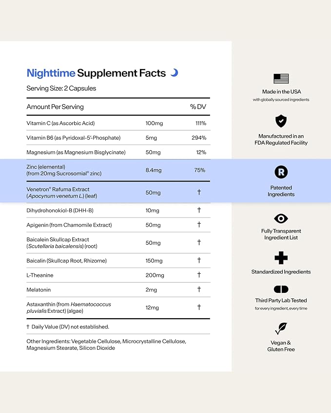 STASIS Daytime &amp Nighttime Supplement Refill Bundle Morning &amp Evening Routine Support Capsules 1 Month Supply