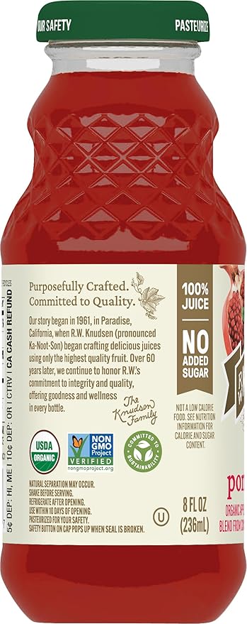 R.W. Knudsen Organic Cranberry Pomegranate Juice 8 fl oz (12 Pack)