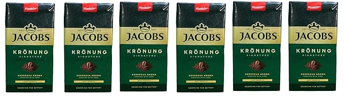 Jacobs Kronung Ground Coffee 500 Gram 1.76 Ounce (Pack of 6)