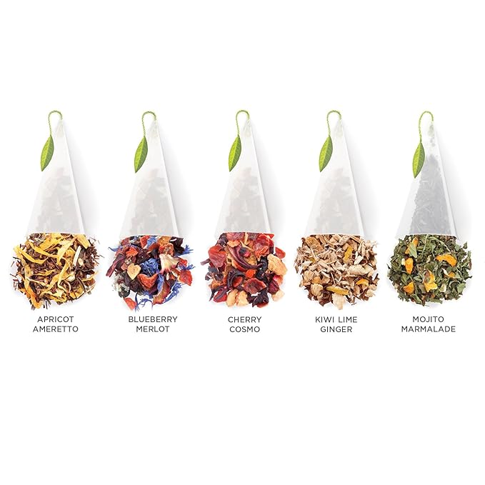 Tea Forte Premium Petite Presentation Box Gift Set Sampler 10 Count 2 of Each Blend Individually Wrapped Handcrafted Pyramid Infuser Bags Herbal Retreat Tea