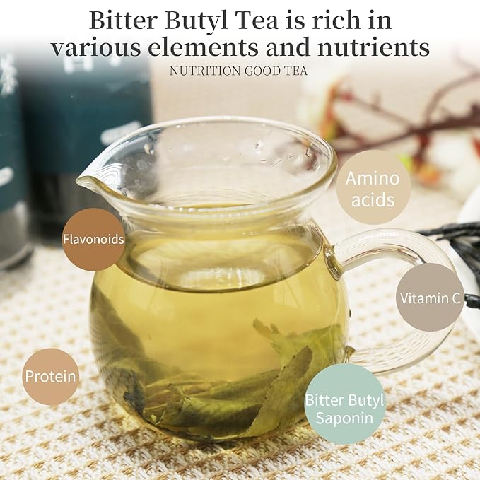 DOZO Needle Kuding Tea Ku Ding Bitter Green Tea 240g /8.46oz 100% Natural Wild Kuding Cha Herbal Tea Large Leaf Caffeine Free No Additives 苦丁茶 大叶苦丁