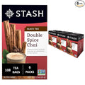 Stash Tea Double Spice Chai Black Tea 6 Boxes With 18 Tea Bags Each (108 Tea Bags Total)