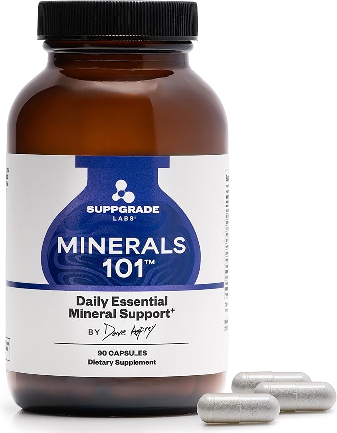 Minerals 101 by Dave Asprey | Daily Essential Mineral Support | Trace Mineral Supplement with Calcium Magnesium Malate Chromium Zinc Copper Potassium | 30 Day Supply