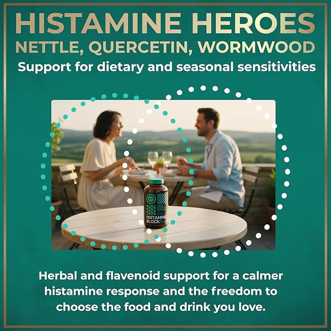 Histamine Block Flavonoids Supplements - Quercetin Nettle Atermesia Natural Source Flavonoids - Seasonal Allergy Balance Supplements Histamine Blocker - 120 Homeopathic Allergy Relief D-Hist Caps