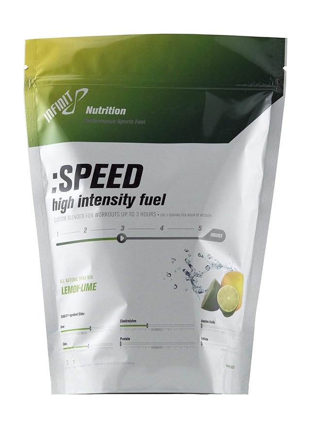 INFINIT Nutrition SPEED High-intensity Fuel All-in-one 230 Calories Per Serving Sport Hydration Drink Mix - No Gels Bars or Salt Pills Natural Carbs Electrolytes Gluten Free Vegan Lemon-Lime Fla