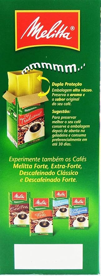 Melitta - Traditional Roasted Coffee - 17.6 oz (PACK OF 02) | Melitta Café Torrado e Moído Tradicional - 500g
