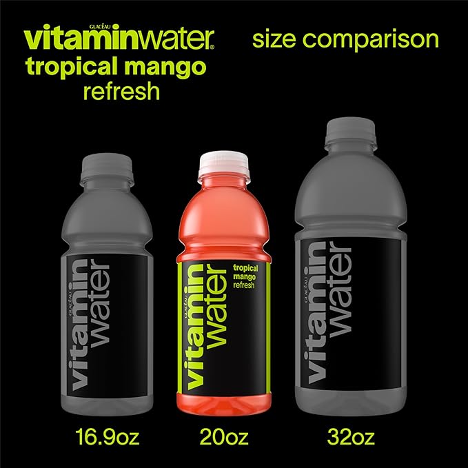 vitaminwater Refresh Tropical Mango Nutrient Enhanced Flavored Water Beverage 20 fl oz Bottles 12 Pack