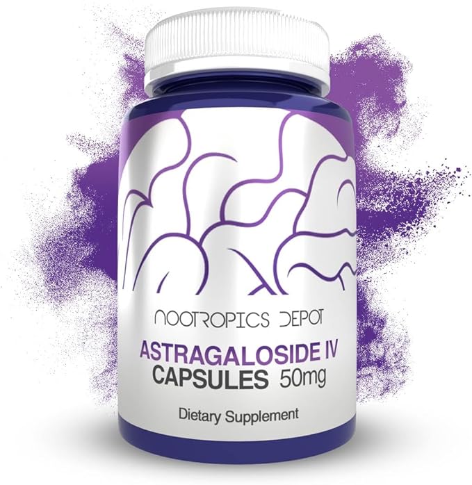 Nootropics Depot Astragaloside IV Capsules | 50mg | Astragalus membranaceus | 30 Count | Neuroprotective Immune Support Lengthens Telomeres