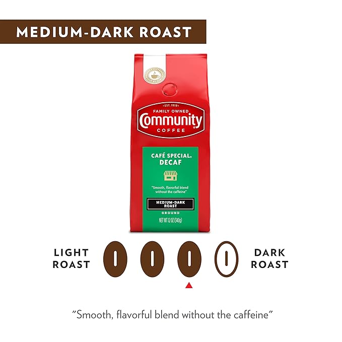 Community Coffee Café Special Decaf 64 Ounces Medium Dark Roast Ground Coffee 32 Ounce Bag (Pack of 2)