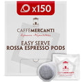 Caffe Mercanti ESE (Easy Serve Espresso) Rossa Italian Coffee Pods in Filter Paper - 44mm 150 Pods - Italiano Caffe Filter Paper - Non-GMO