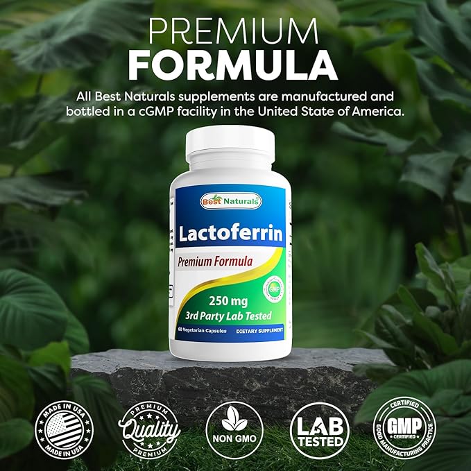 Best Naturals Lactoferrin 250 mg Veggie Capsule Supports Healthy Immune Function - 60 Count