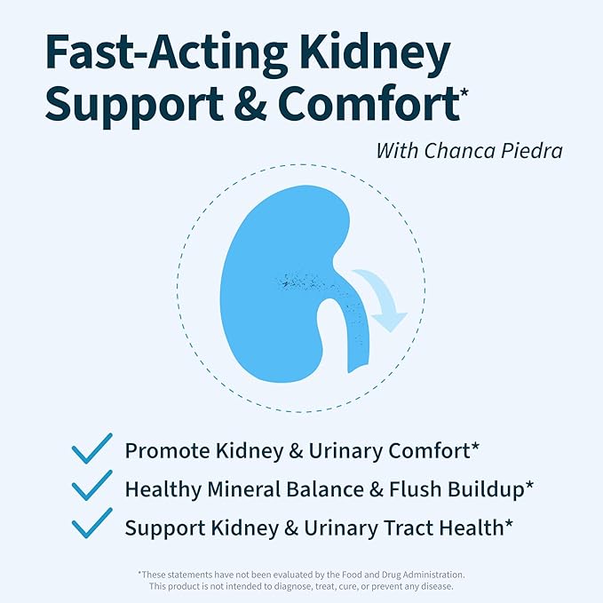 Kidney Cleanse - Premium Kidney Support Supplement with Chanca Piedra Stone Breaker - Supports Natural Cleansing &amp Urinary Tract Health - 60 Capsules
