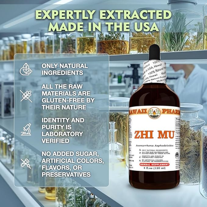 Zhi Mu (Anemarrhena Asphodeloides) Dry Root Tincture All Natural Vegan Pure Liquid Extract - 2 fl.oz