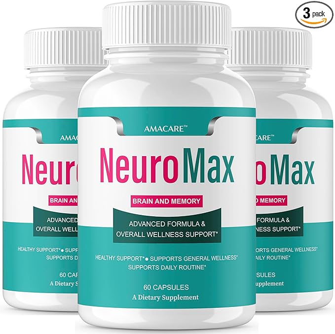 (3 Pack) Neuromax Capsules – Advanced NeuroMax Brain and Memory Male Neuro Max Supplement Formula Boost Brain Cognitive Support Performance Active Memory for Men and Women 180 Capsules for 3 Months