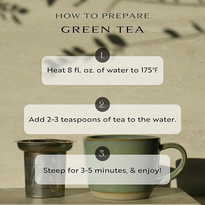 Lemon Green Tea by Mindful Moon – Energizing Green Tea with Zesty Lemon Peel &amp Lemongrass – Caffeinated Loose Leaf (Large)
