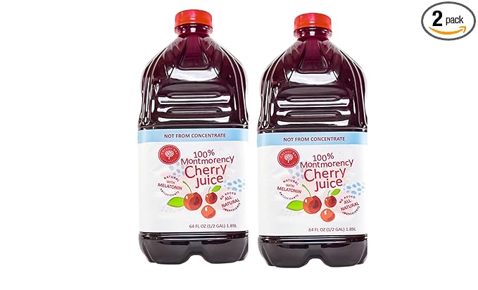 Cherry Bay Orchards Tart Montmorency Cherry Juice 64 oz Bottle (2 Pack total 128 ounces) - 100% Natural Tart Montmorency Cherry Juice Promotes Health and Wellbeing - Not from Concentrate