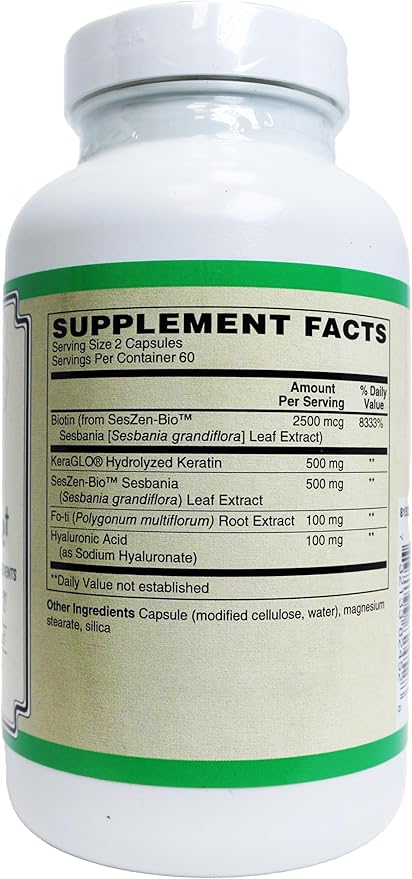 Advanced Beauty Care Hair Skin and Nails Supplement Gluten Free Non-GMO Capsules (120 Caps)