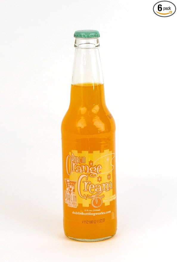 Retro Soda Sweetened with Pure Cane Sugar 12oz Glass Bottles (Pack of 6) (Dublin Orange Cream)