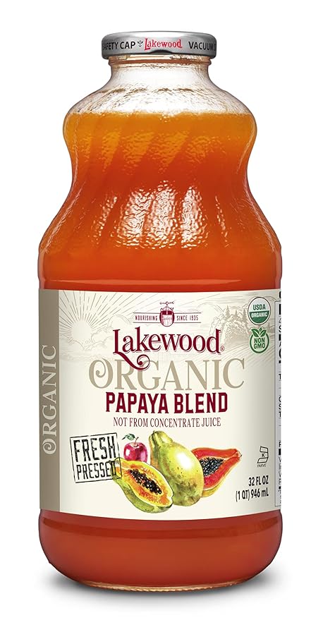 Lakewood Juice Papaya Organic 32.0 FO (Pack of 6)