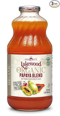 Lakewood Juice Papaya Organic 32.0 FO (Pack of 3)