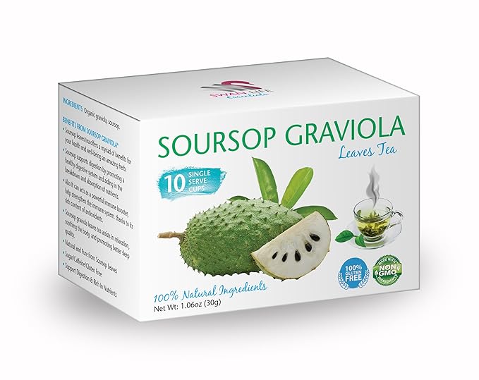 SWAN LIFE ESSENTIALS Soursop Graviola Tea K-Cups - Antioxidant Digestion Immune Booster - 1 Box 10 K-cups
