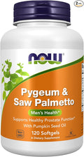 NOW Foods Pygeum &amp Saw Palmetto 120 Softgel (Pack of 2)