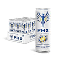 PHX Hydration Energy Drink - 700mg Electrolytes 200mg Natural Green Tea Caffeine 100% Daily Value 8 Essential Vitamins - 12 oz Cans (12 Pack) (12 Pack Blueberry Lemonade)