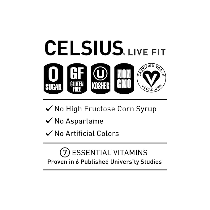 CELSIUS Fizz Free Dragon Fruit Lime Sugar Free Energy Drink 12 Fl Oz (Pack of 12)