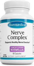 EuroMedica Nerve Complex - Herbal Supplement with Bioactive Vitamin B12 - Circulation &amp Nerve Health Support Supplement - Vegan Capsules with Boswellia Serrata - 60 Capsules