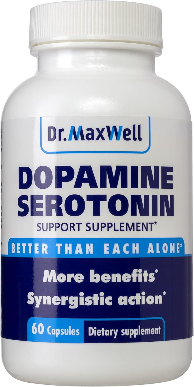 Serotonin and Dopamine Supplements Better Than Dopamine or Serotonin Support Only. Helps Maintain Normal Neurotransmitter Levels. Mucuna Pruriens 5-HTP 60 Capsules Women Men
