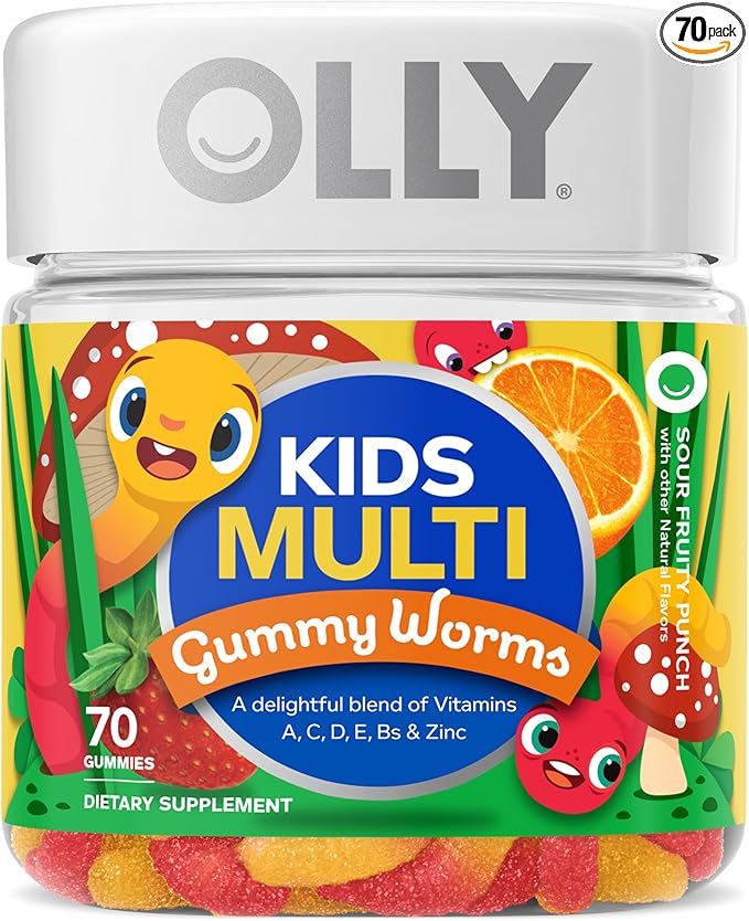 OLLY Kids Sleep &amp Multivitamin Gummy Melatonin &amp Vitamins A-E Bs Zinc 50 Count Sleep and 70 Count Multivitamin