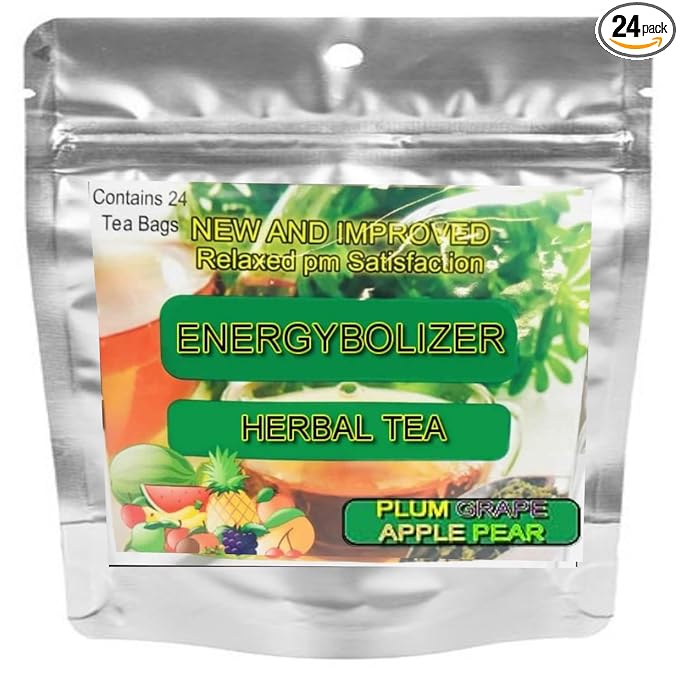 Energybolizer Perfect Weight Herbal Tea (24 Bags)| Natural Energy Booster for Women and Men | Increase Energy Improve Digestion (Plum Grape Apple Pear)