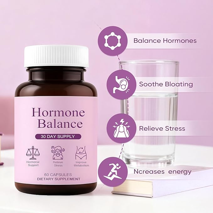 Hormonal Balance Supplements for Women - Weight Management for Menopause Relief Support Mood &amp Energy with Ashwagandha Ginger Root 60 Capsules