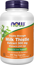 NOW Foods Supplements Silymarin Milk Thistle Extract 300 mg with Artichoke and Dandelion Double Strength Supports Liver Function* 200 Veg Capsules