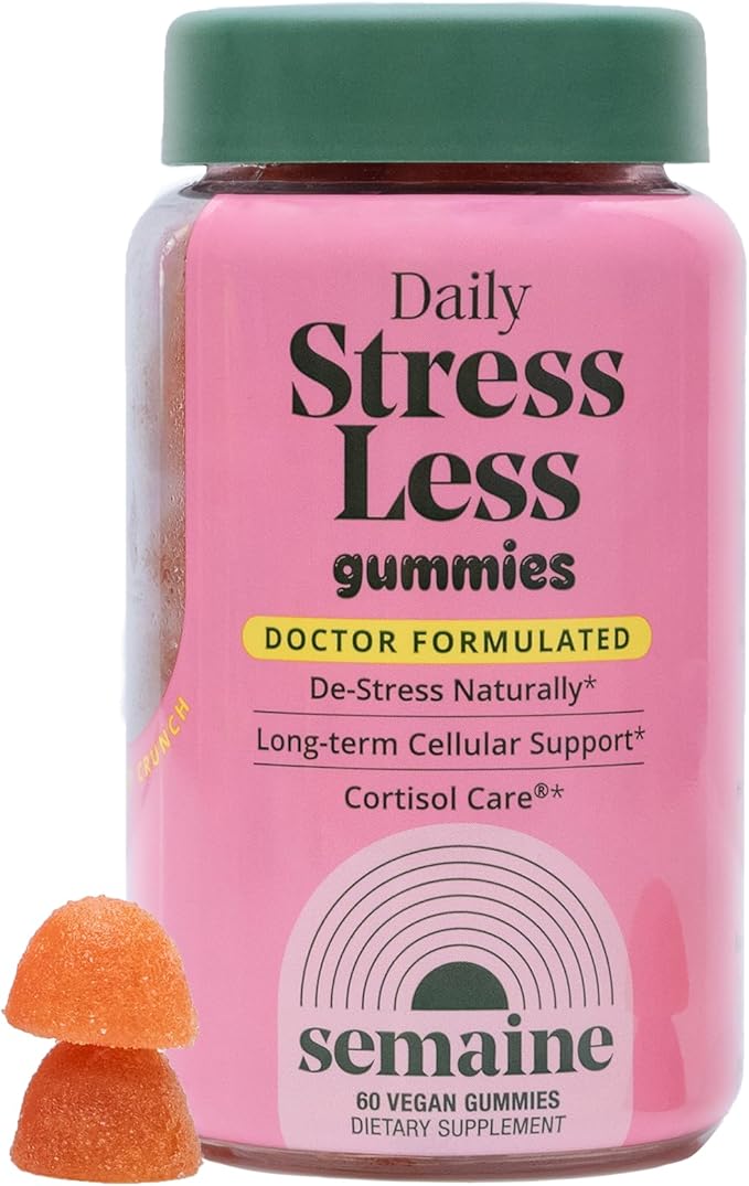 Semaine Stress Less Gummy with Cortisol Care™ 60 Count – Daily Support for Stress Mood &amp Sleep