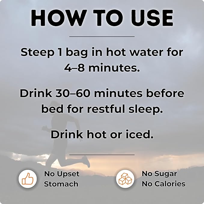 Rest &amp  Recover Sleep Tea by Long Run Co. – Caffeine‑Free Herbal Tea with Melatonin (25 Tea Bags) – All Natural Better Sleep &amp Recovery Wake Up Refreshed [6mg Melatonin Mint Cookie]