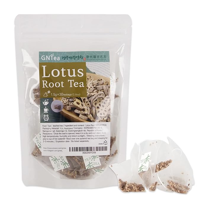 [GNTea] Vegan Lotus Root tea 30 teabags (pack of 1) 1.6oz Triangle teabag (PLA) Handmade Roasting Leached tea