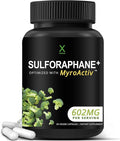 HUMANX Sulforaphane+ 602mg - USA Third Party Tested - Sulforaphane with Broccoli Seed Extract &amp Moringa - Supports Antioxidant Production Detoxification &amp Cellular Health - Broccoli Suppleme