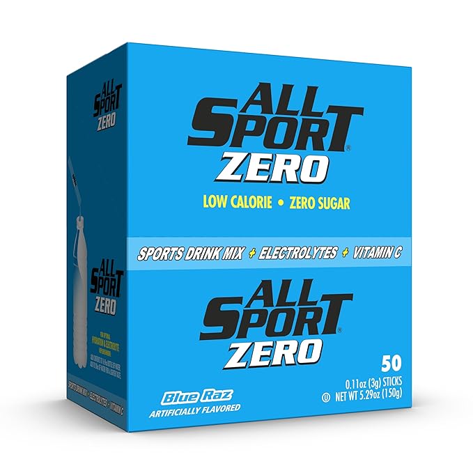 All Sport Powder Hydration Sticks Zero Calorie Performance Electrolyte Drink Mix Sugar Free BLURAZ 50 Ct box