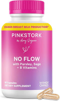 Pink Stork No Flow: Dry Up Breast Milk Supply with Sage Parsley and B Vitamins Postpartum Essentials for Women to Stop Breastfeeding and Decrease Milk Production 60 Capsules