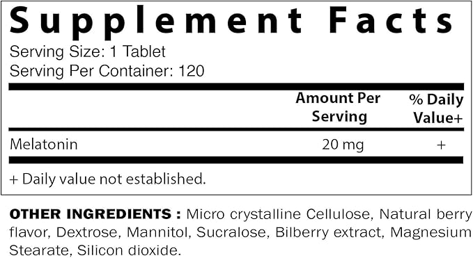 Vitamatic Melatonin Combo 20mg Melatonin Made with B6 Magnesium L-Theanine L-Tryptophan 5-HTP GABA Valerian Chamomile Passion Flower Ashwagandha &amp Black Pepper