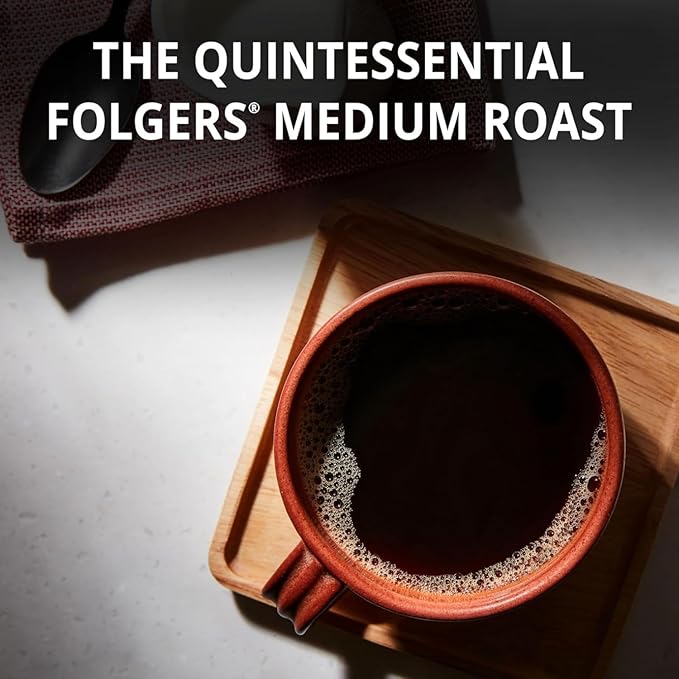 Classic Roast Ground Coffee Medium Roast 40.3 Oz (2 Pack) with Medium Weight Plastic Spoon