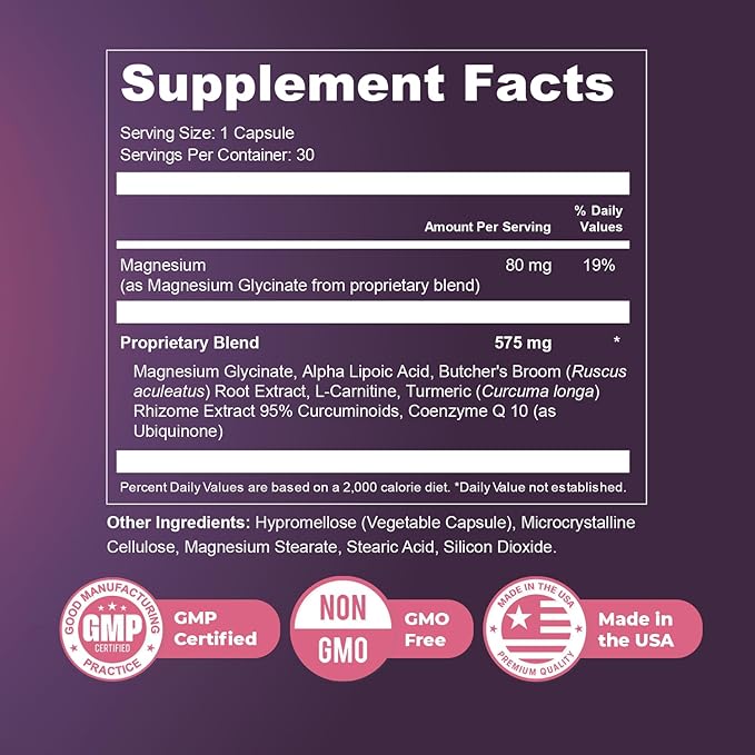Presgera Capsules – Natural Daily Supplement with Magnesium Glycinate Turmeric Alpha Lipoic Acid &amp More – Made in USA Non-GMO Easy-to-Take – 30 Capsules 3 Month Supply