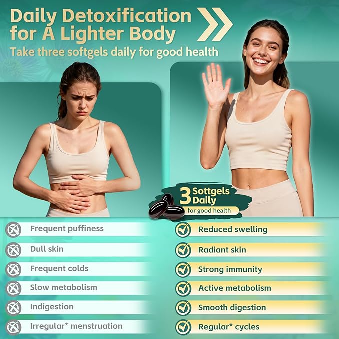 21-in-1 Liposomal Lymphatic Drainage Supplements 100 Day Supply 6000mg Lymph System Support for Women &amp Men with Echinacea Dandelion Burdock Bromelain Calendula Turmeric &amp More 300 Sof