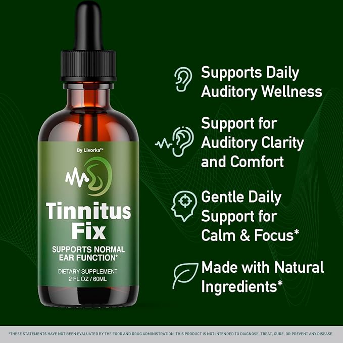 (2 Pack) TinnitusFix Drops - Official TinnitusFix Advanced Liquid Hearing Support Drop All Natural TinnitusFix Supplement Vitamins for Ear &amp Hearing Wellness Support Reviews 2 Bottles for 2 Mont
